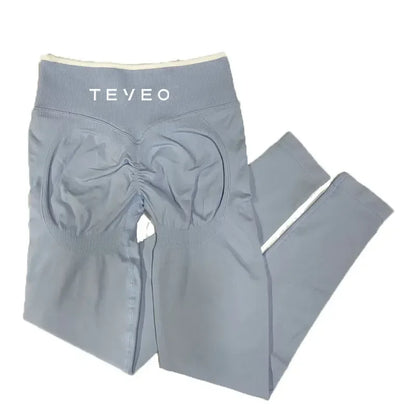 TEVEO Women's Sports Yoga Shorts Fitness Cycling Elastic Sports Pants Ignite Sculpt Scrunch Short Yoga Bra Set