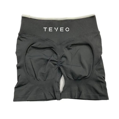 TEVEO Women's Sports Yoga Shorts Fitness Cycling Elastic Sports Pants Ignite Sculpt Scrunch Short Yoga Bra Set