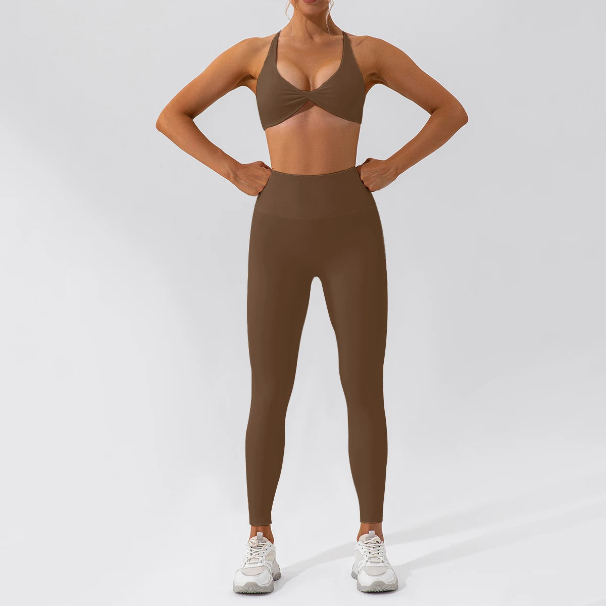 Push-up sports set: long-sleeved top and leggings (short or long)