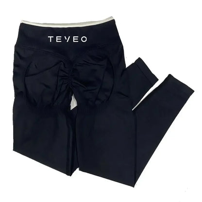 TEVEO Women's Sports Yoga Shorts Fitness Cycling Elastic Sports Pants Ignite Sculpt Scrunch Short Yoga Bra Set