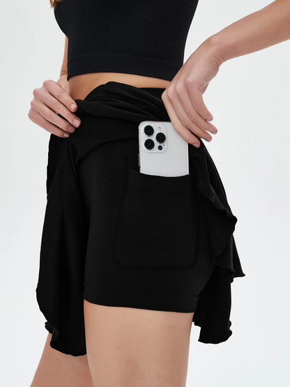 Women Tennis Skirt Women Fitness Sports Skirt With Built-In Shorts Yoga Fitness High Elastic Girl Sweatpants Skirts Golf Skorts