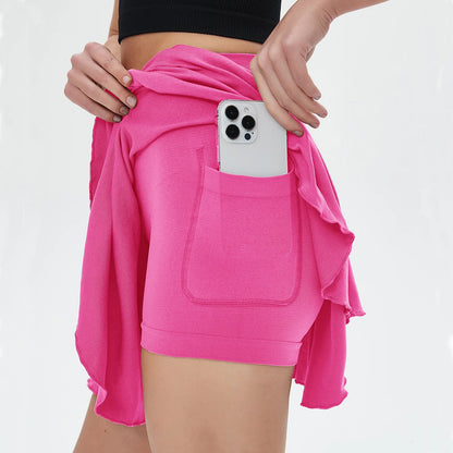 Women Tennis Skirt Women Fitness Sports Skirt With Built-In Shorts Yoga Fitness High Elastic Girl Sweatpants Skirts Golf Skorts