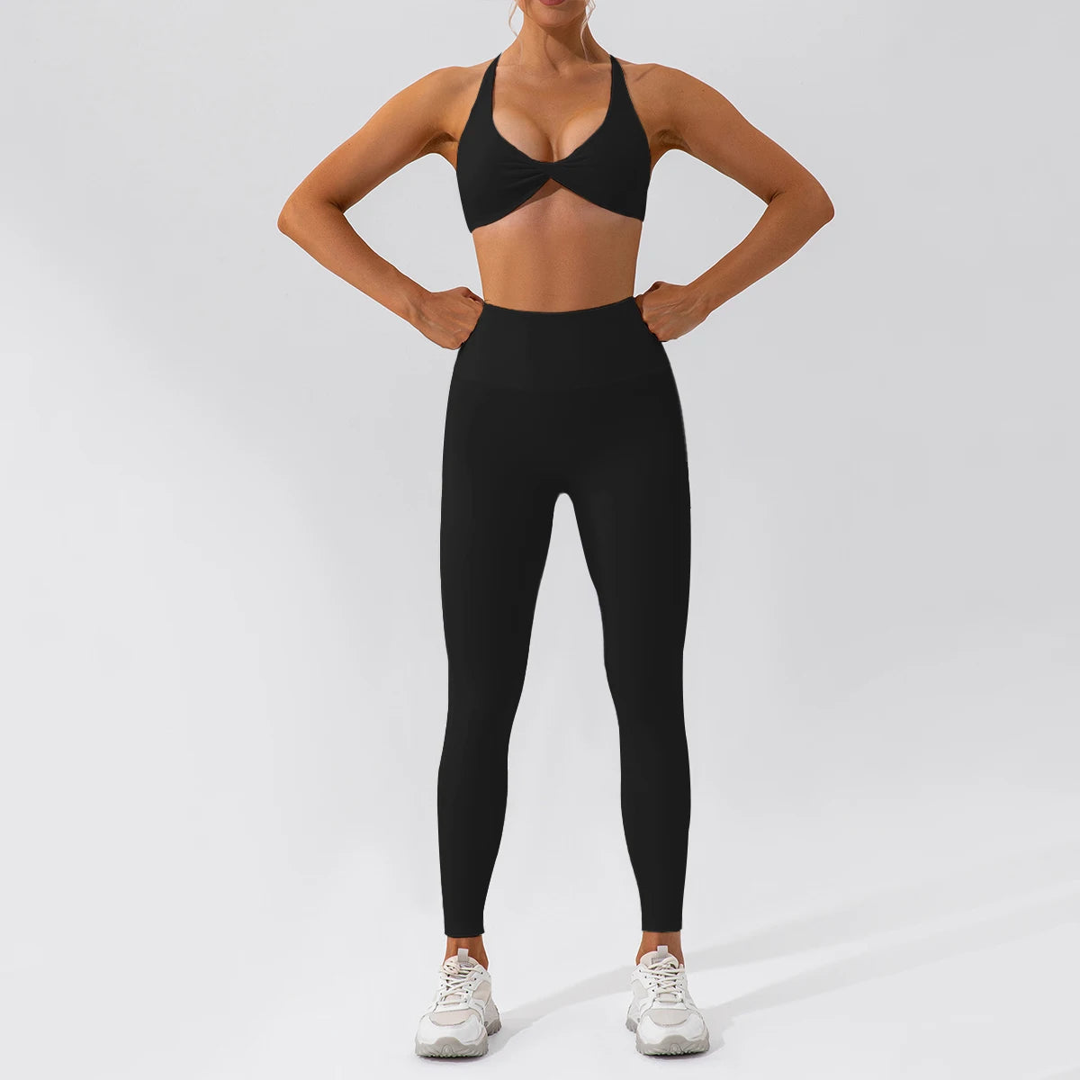 Push-up sports set: long-sleeved top and leggings (short or long)