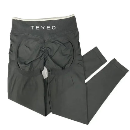 TEVEO Women's Sports Yoga Shorts Fitness Cycling Elastic Sports Pants Ignite Sculpt Scrunch Short Yoga Bra Set
