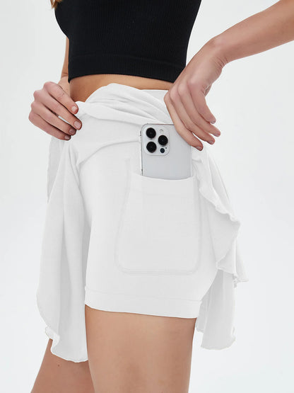 Women Tennis Skirt Women Fitness Sports Skirt With Built-In Shorts Yoga Fitness High Elastic Girl Sweatpants Skirts Golf Skorts