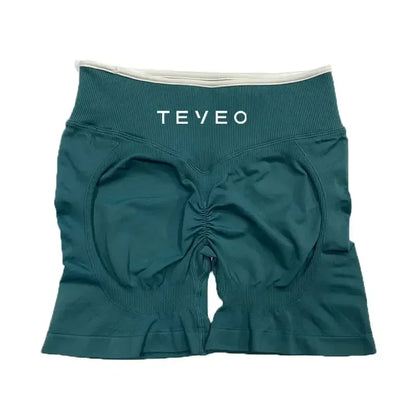 TEVEO Women's Sports Yoga Shorts Fitness Cycling Elastic Sports Pants Ignite Sculpt Scrunch Short Yoga Bra Set