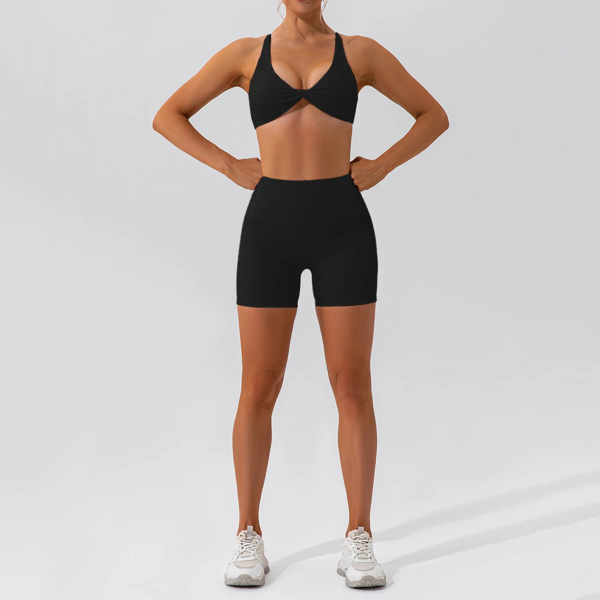 Push-up sports set: long-sleeved top and leggings (short or long)